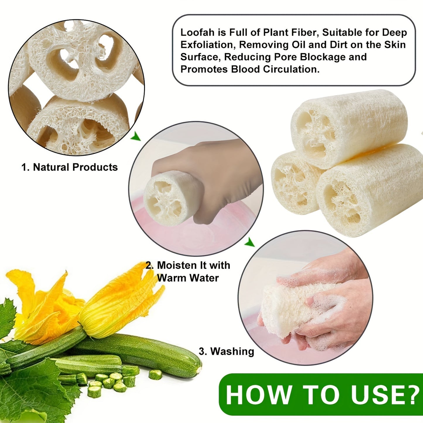 Organic Luffa Bath & Shower Exfoliating Sponge