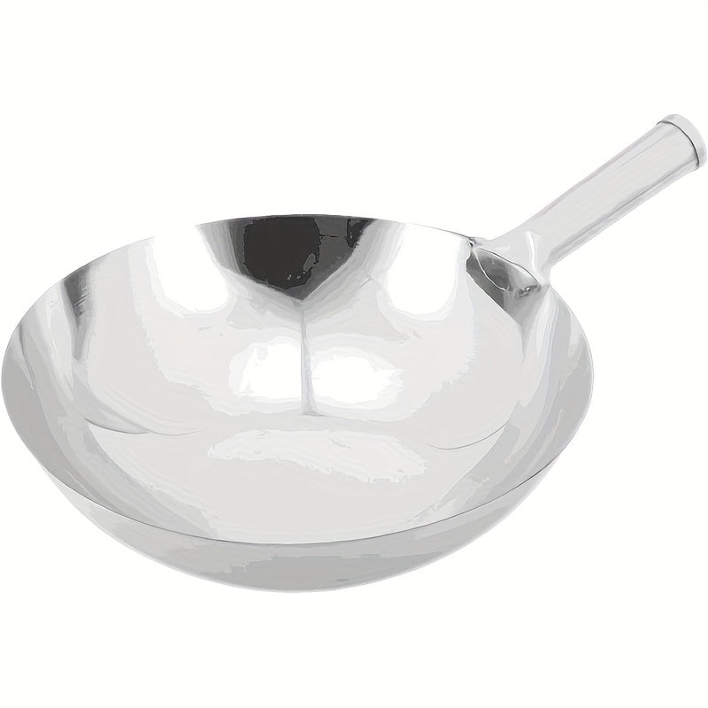 Wok-Style Stainless Steel Frying Pan