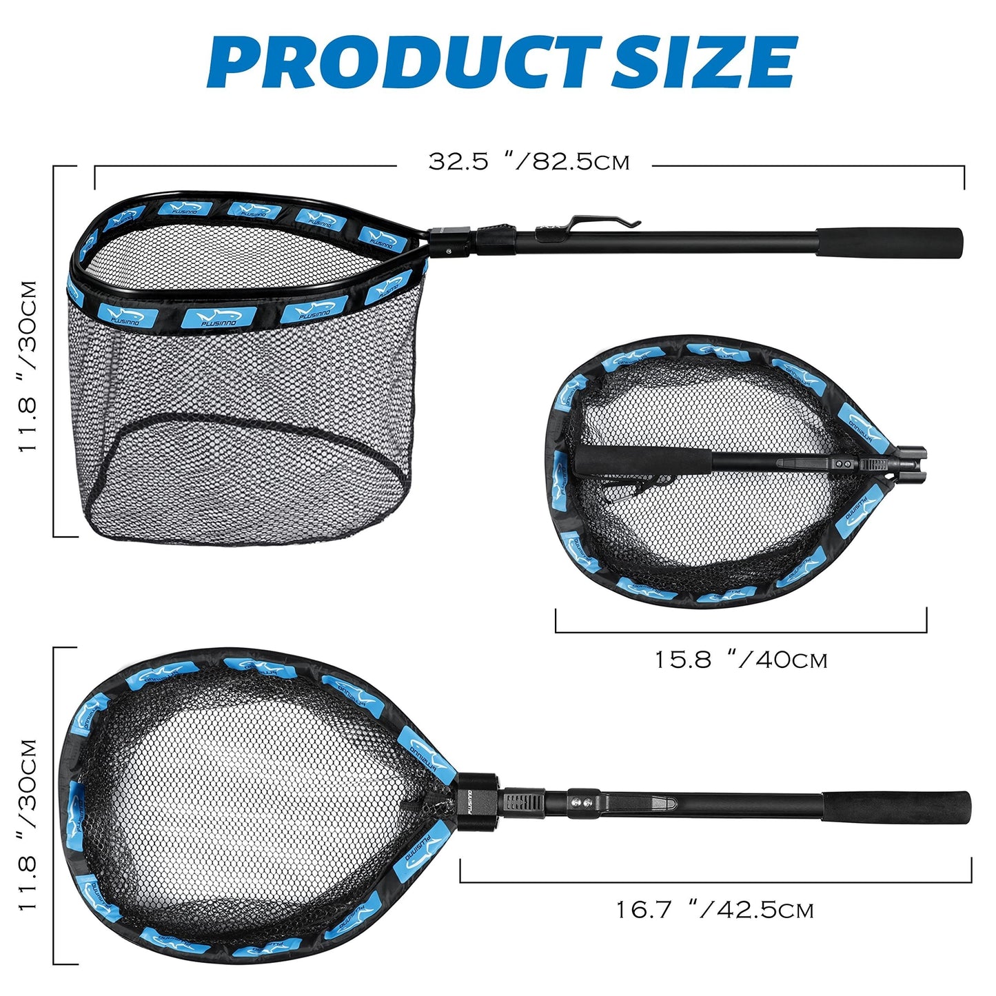 PLUSINNO Floating Rubber Coated Landing Net