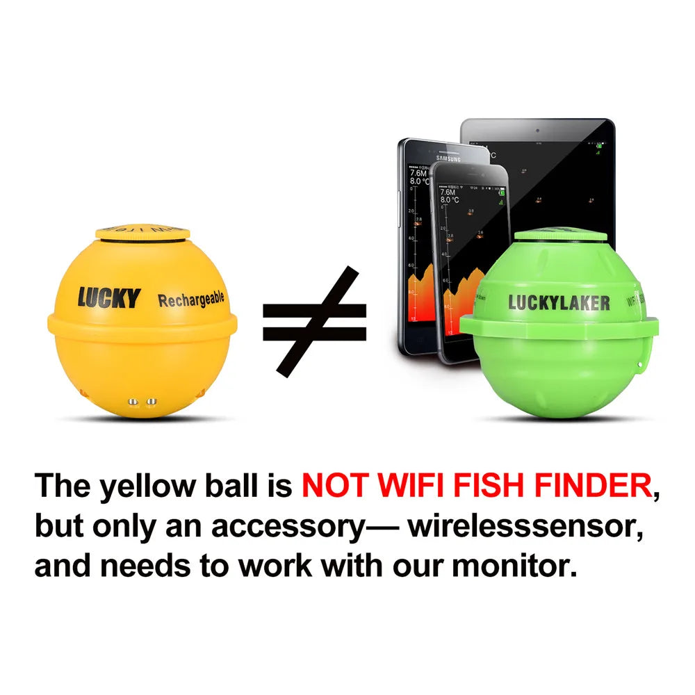 LUCKY Rechargeable Wireless Sonar for Fishing 45M Water Depth