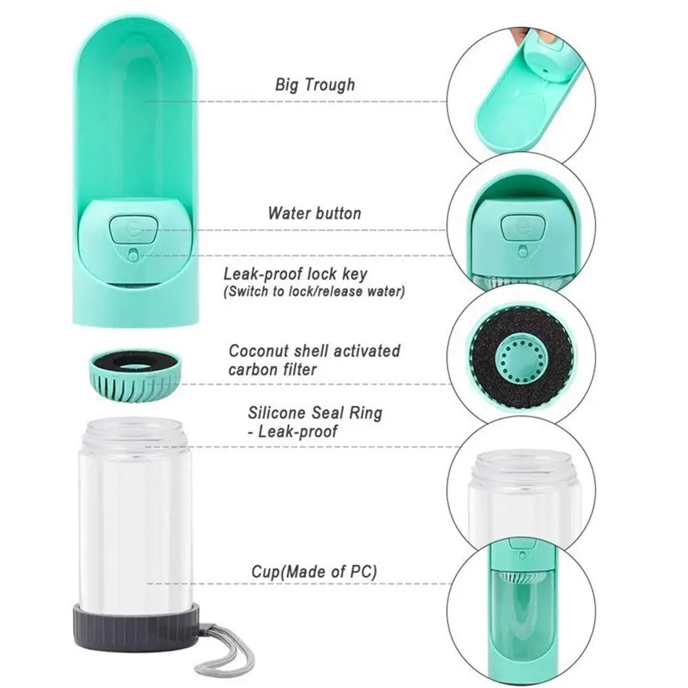 Portable Pet Dog Water Bottle With Filter