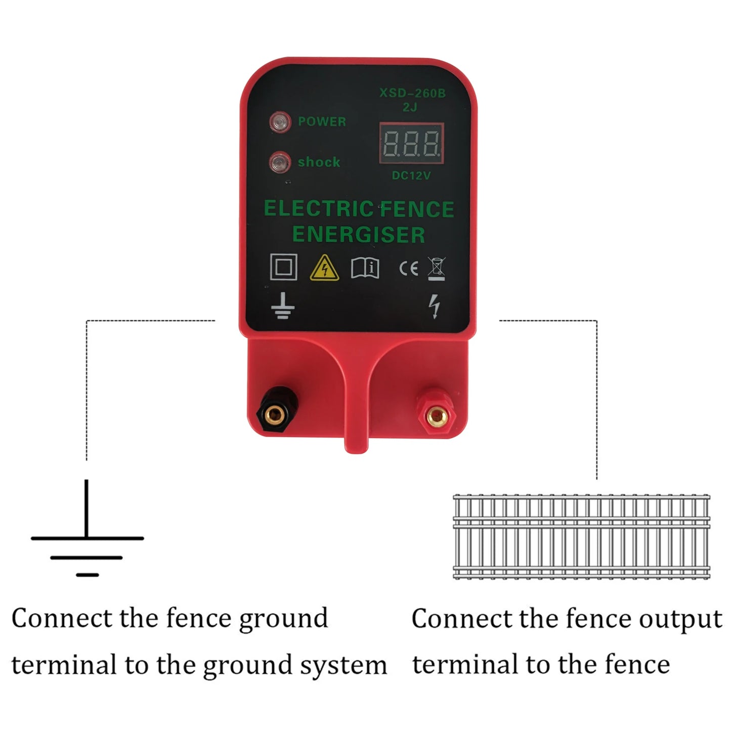 Electric Fence Energizer High Voltage Pulse Controller High-decibel Alarm