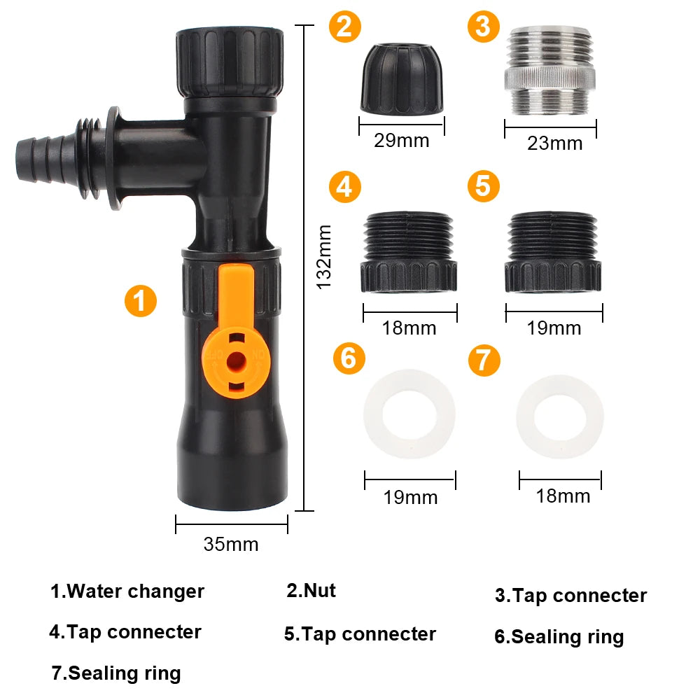 3-Way Faucet Splitter For Fish Tank Cleaning