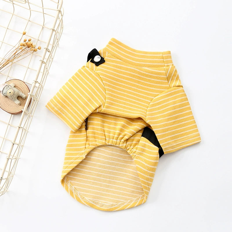 Dog Clothes Trendy Stripe w/Belt Bag Wallet T-shirt