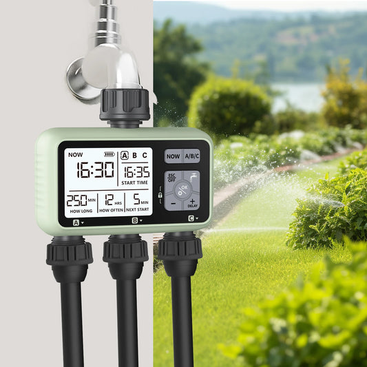 3-Zone Water Timer Independent Watering Plan