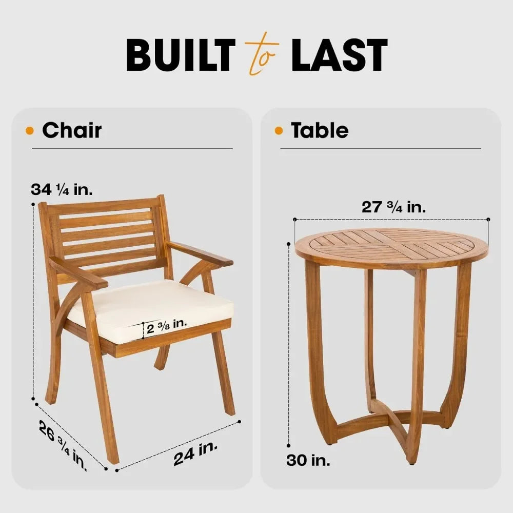 Garden Table & Armchairs w/Cushions