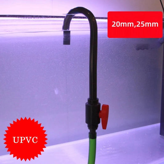 Fish Tank Bend Tube Water Feeder Hook w/Valve