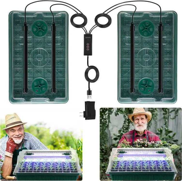 2 Pack Seed Starter Tray with Grow Lights