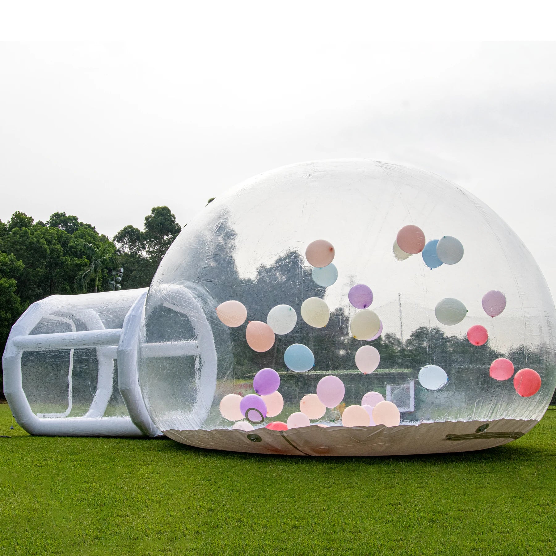 Bubble House w/Air Blower & Balloons - Michef's Outside