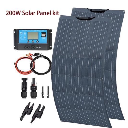 12V Solar Panel Kit Complete Controller for RV/Boat Battery Charger