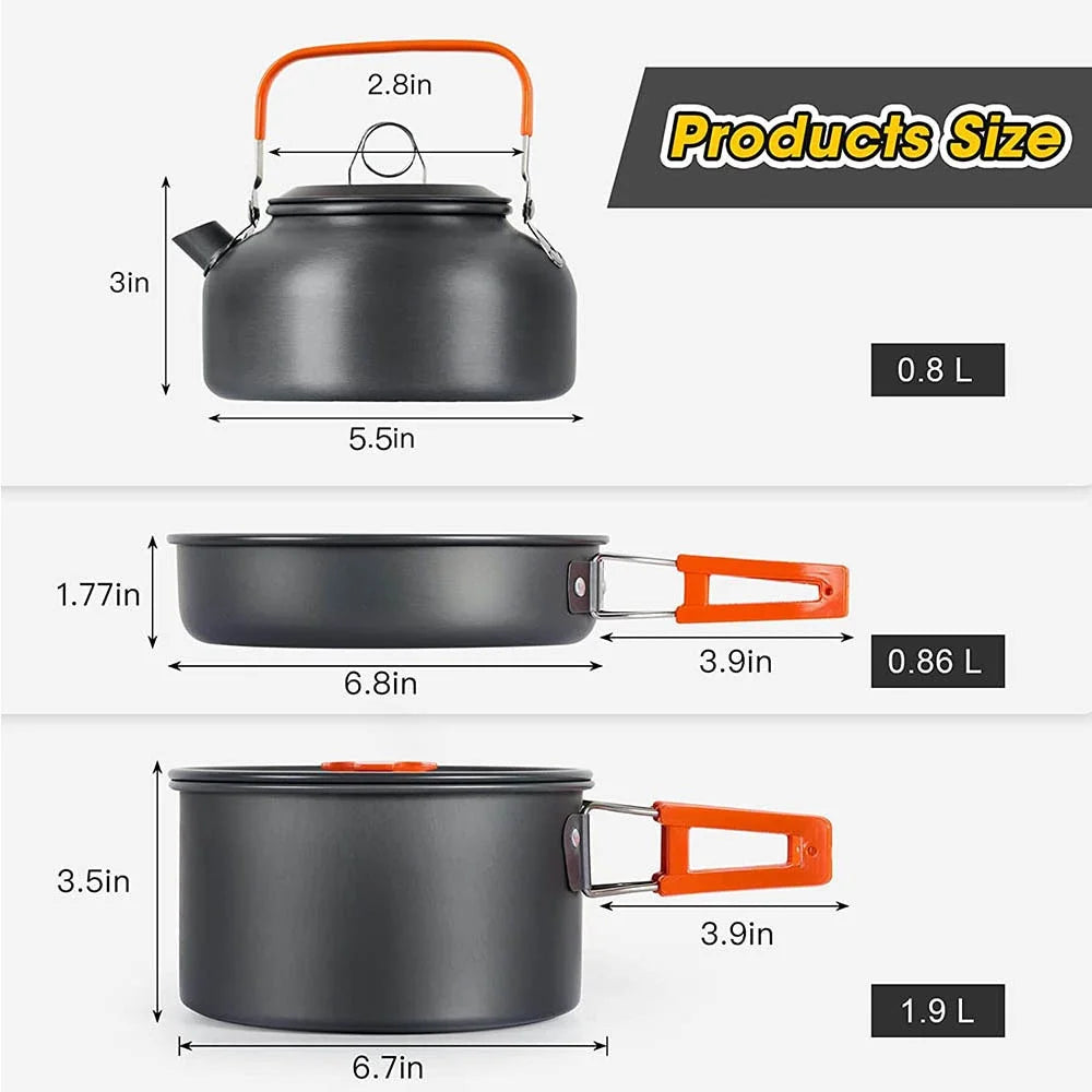 Aluminum Lightweight Camping Cookware Kit