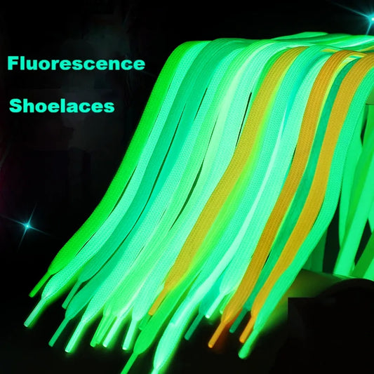 Glow In The Dark Flat Shoelaces