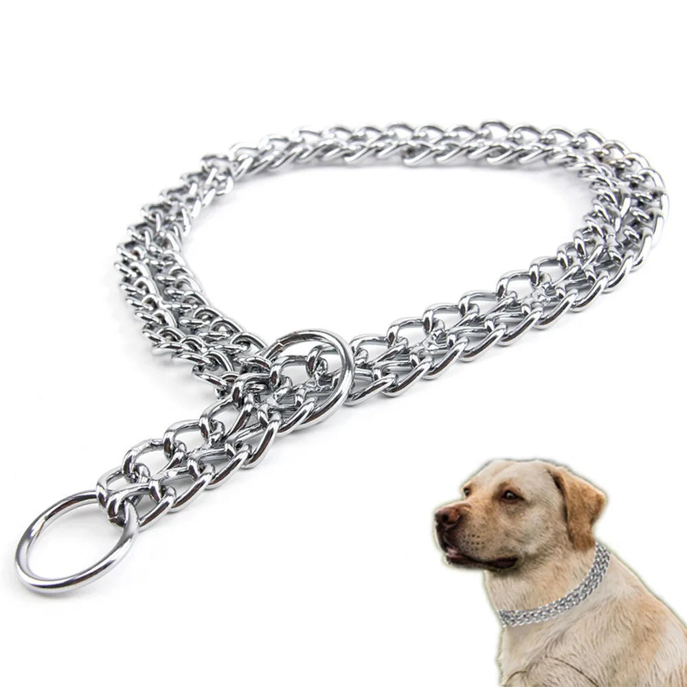 Double Row Stainless Steel Chain Slip Collar