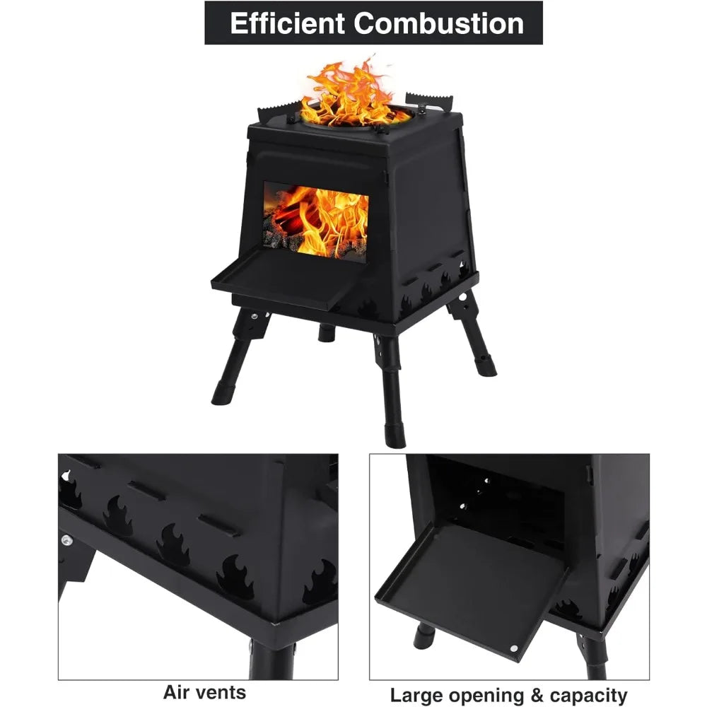 Wood Burning Camp Stove, Portable