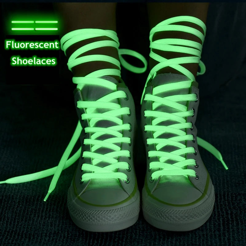 Glow In The Dark Flat Shoelaces