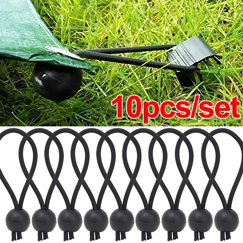 5/10PCS Fixing Tarpaulin Rope Tarp Canopy Bungee Cords Strap Elastic Tent Bungees Ball Fixed Rope Outdoor Camping Accessories