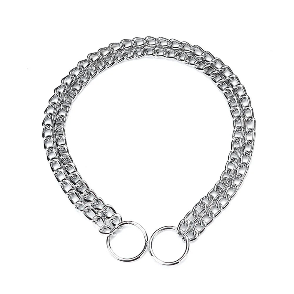 Double Row Stainless Steel Chain Slip Collar