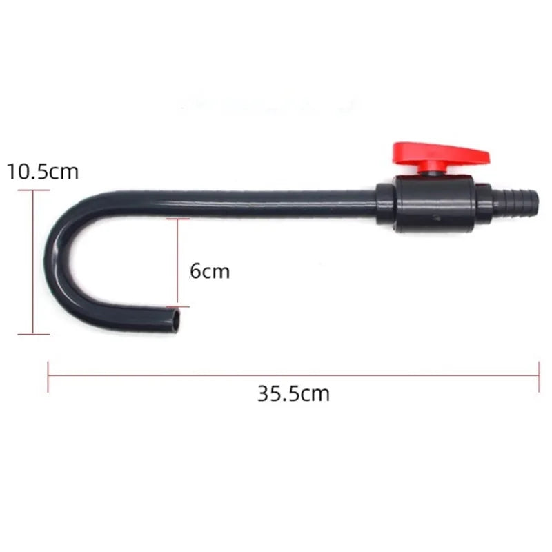 Fish Tank Bend Tube Water Feeder Hook w/Valve