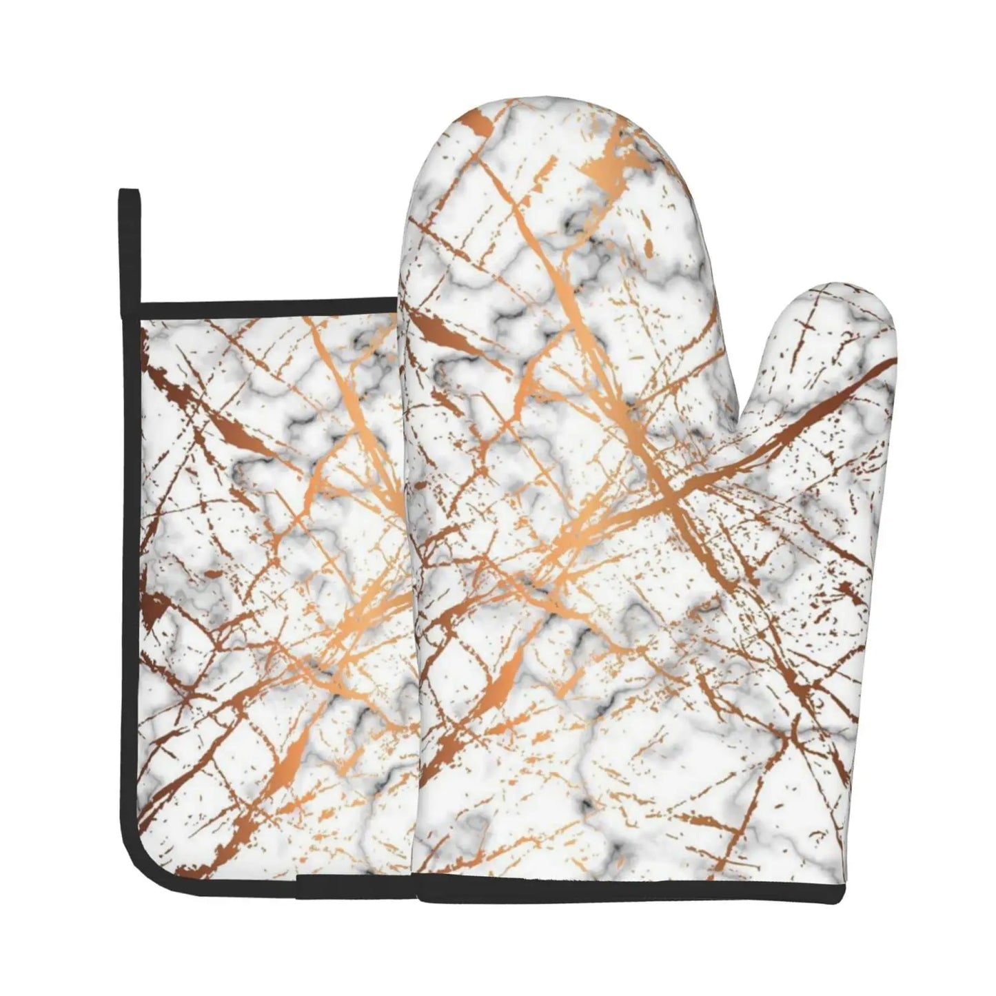 Marble Design Oven Mitt and Pot Holder Set