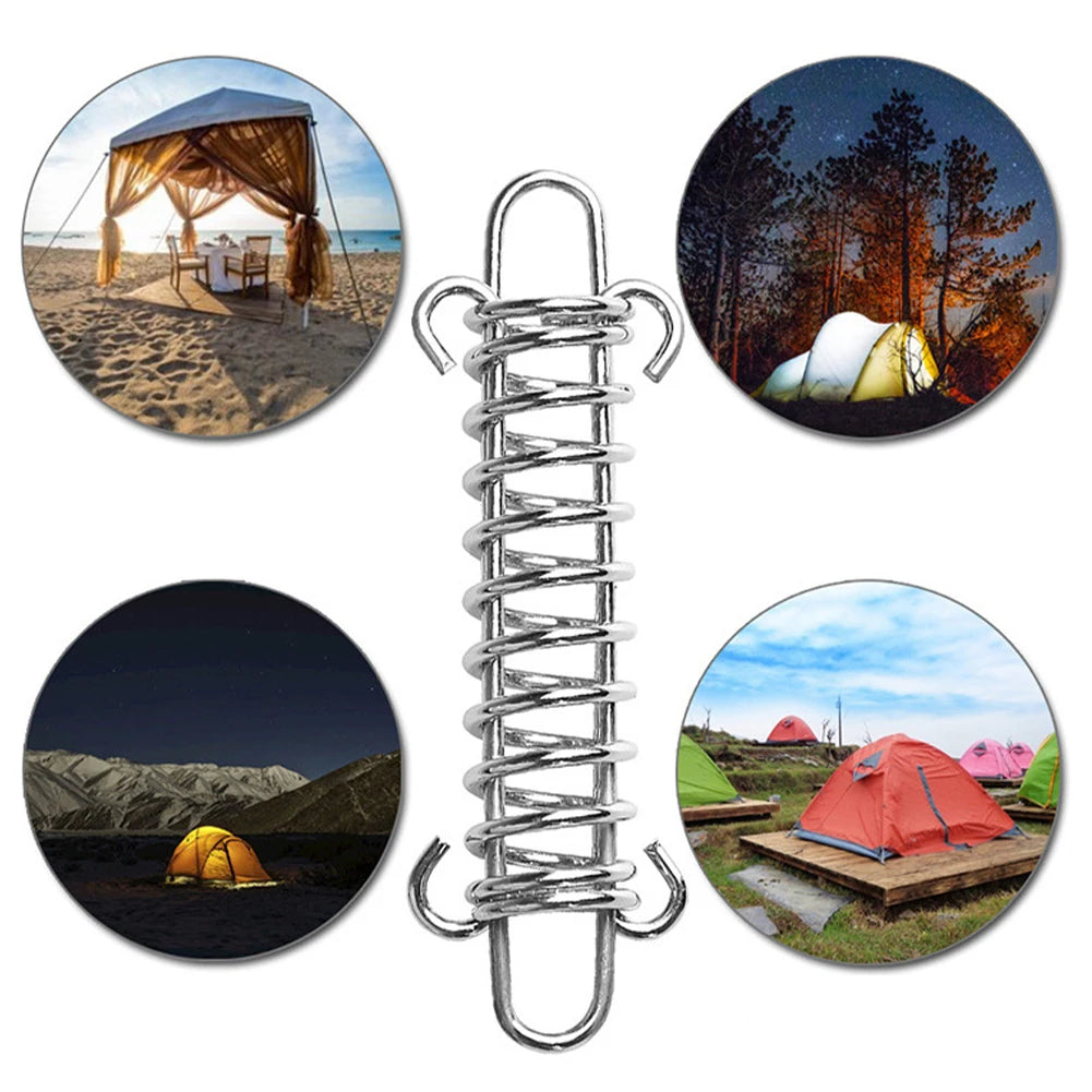 5pcs Camping With Carabiner Steel Tent Rope Tightener