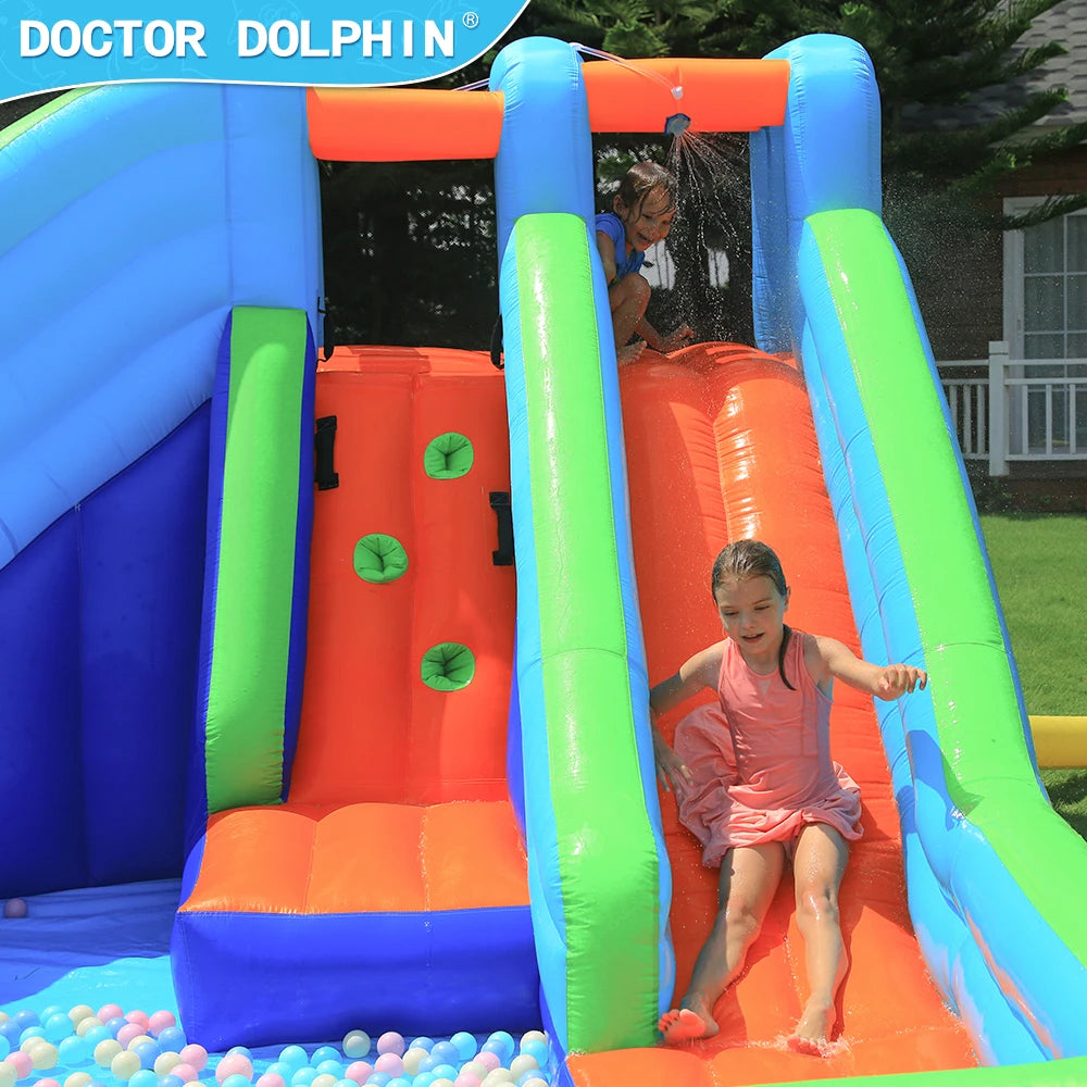 Double Slide Water Playhouse - Michef's Outside