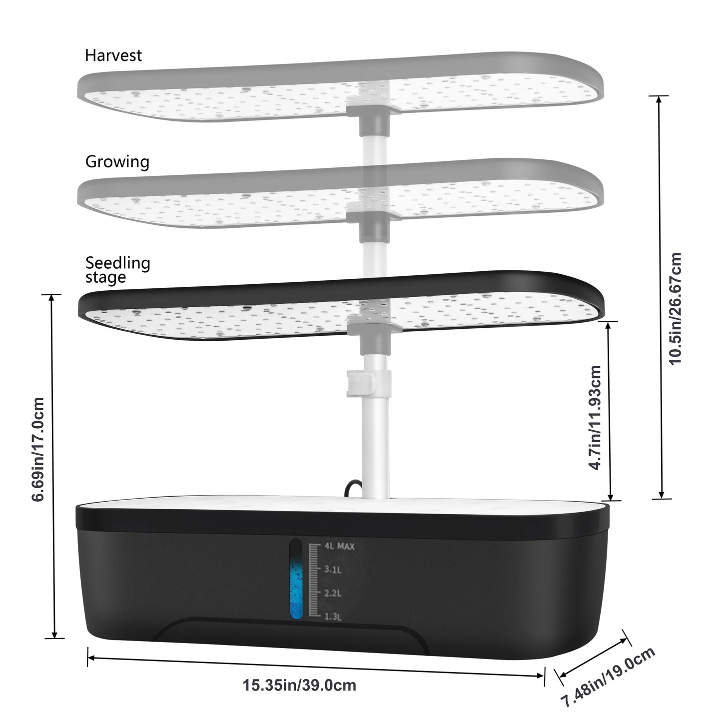 LED growth light hydroponic planter