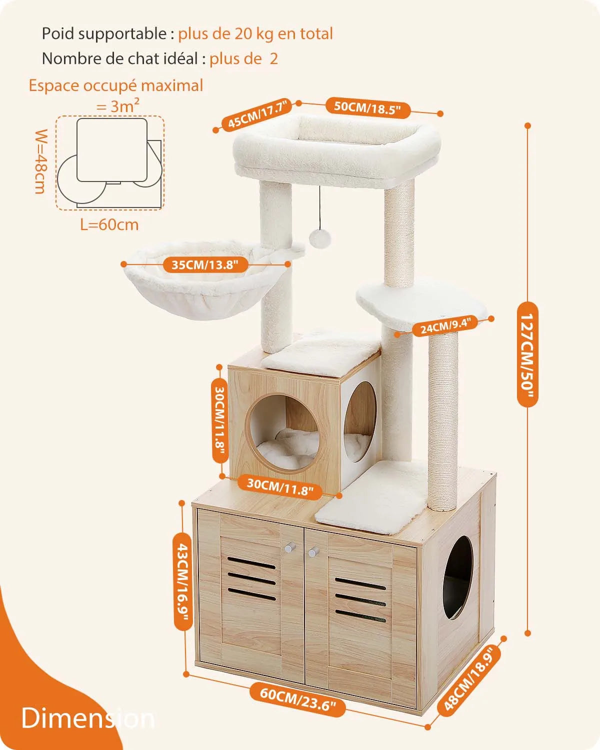 Cat Tree w/Litter Box