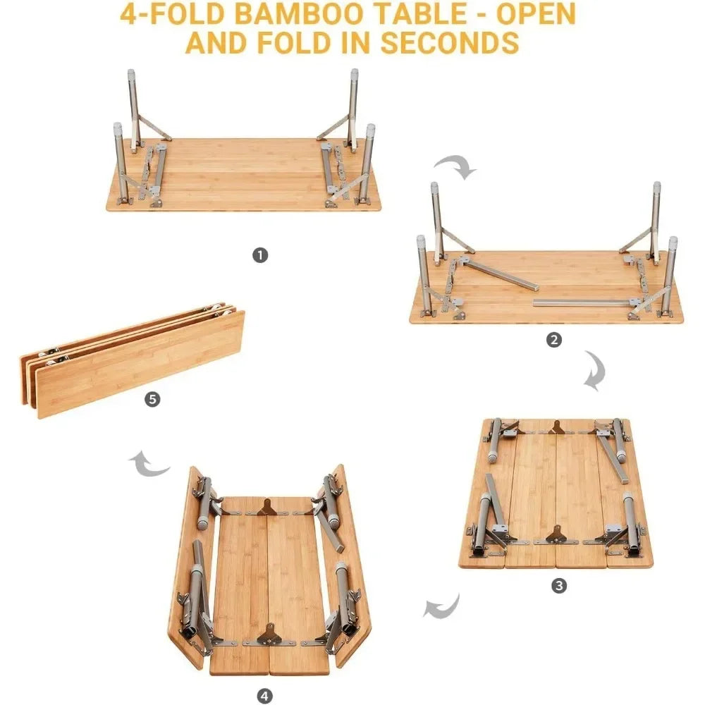 Bamboo Folding Picnic Table