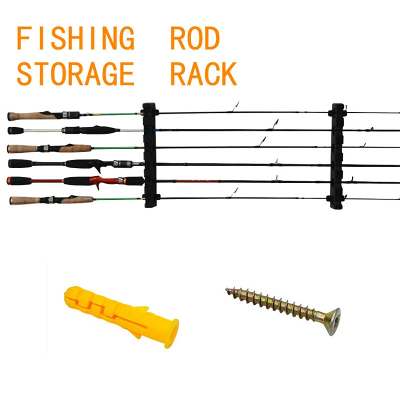 6-Rod Rack Vertical Pole Holder Wall Mount