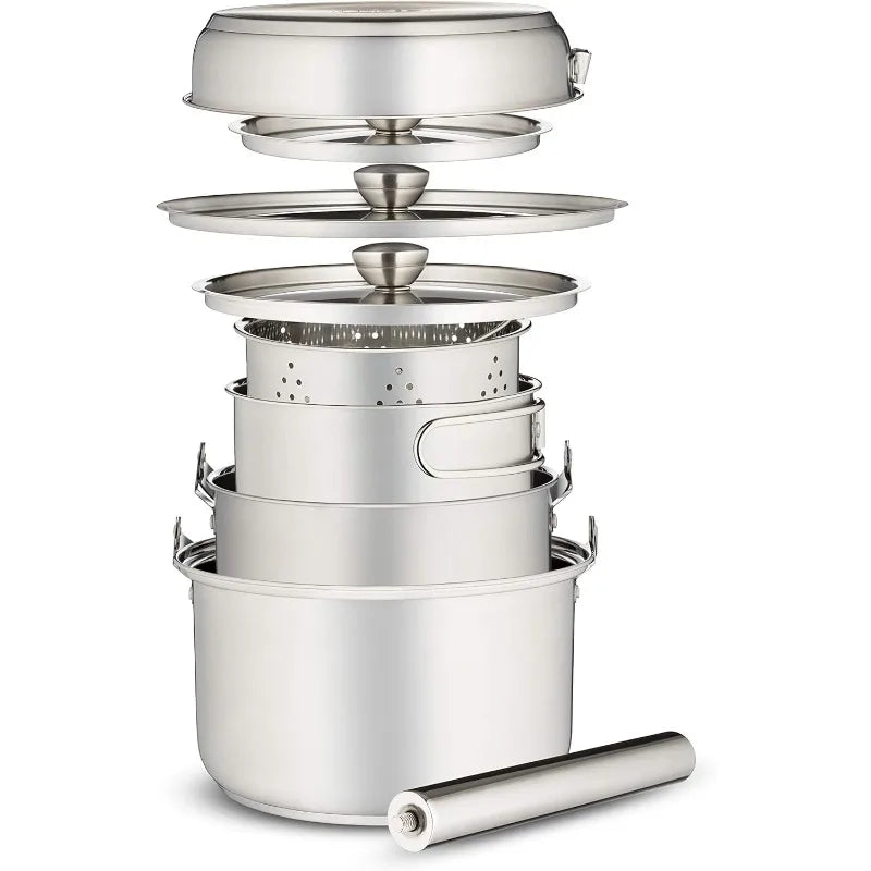 Stainless Steel Camping Cookware Set