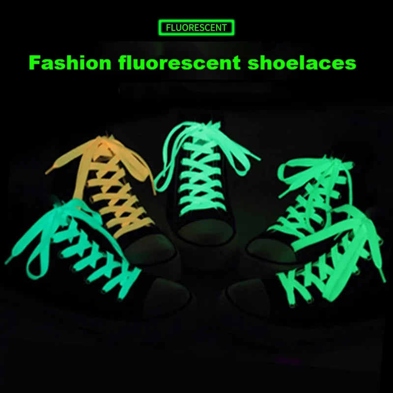 Glow In The Dark Flat Shoelaces