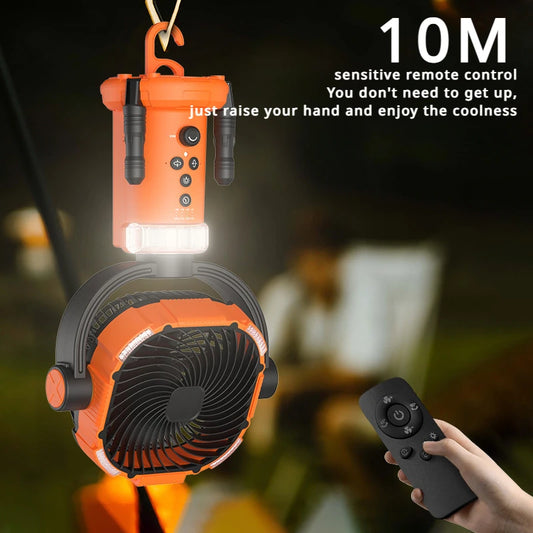 Powerful Fan Light Portable Camping Fan with Remote Control