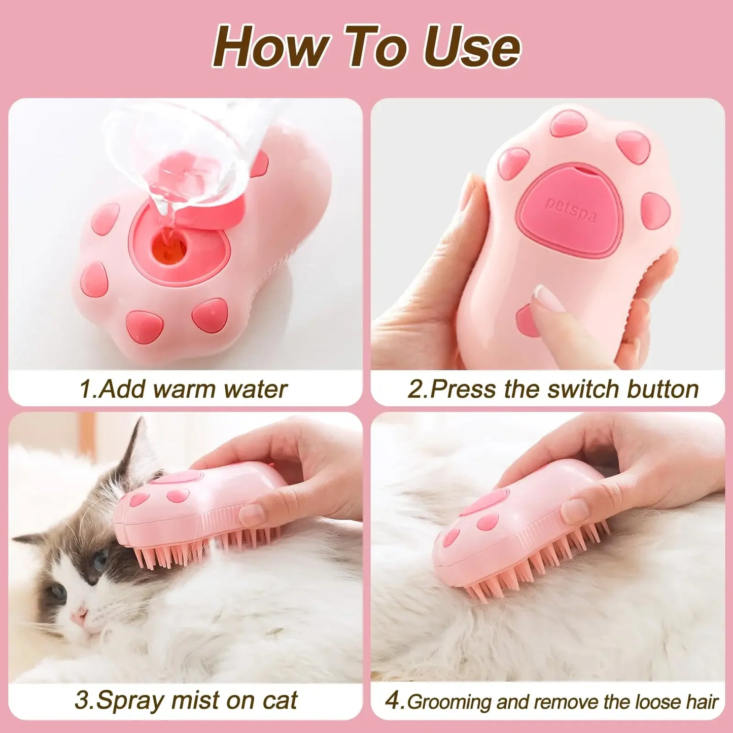 3 in 1 Cat Steam Brush