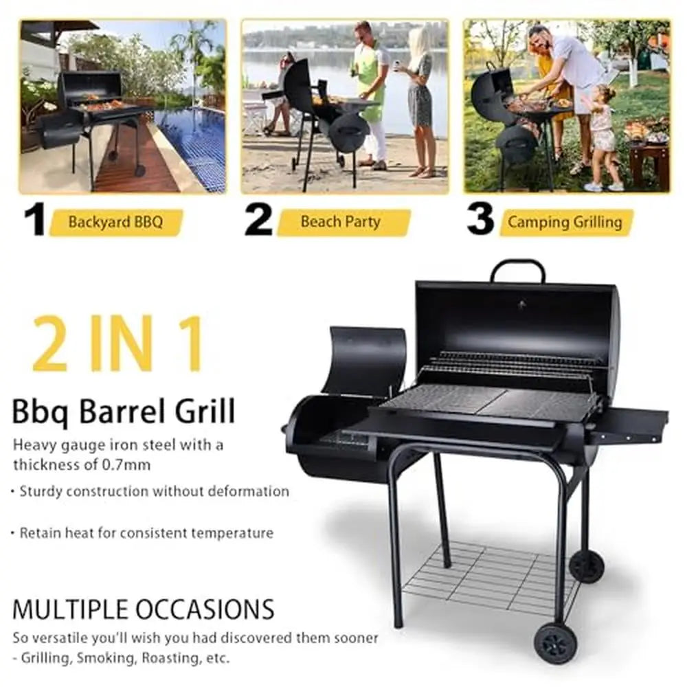 Charcoal Offset Smoker Grill