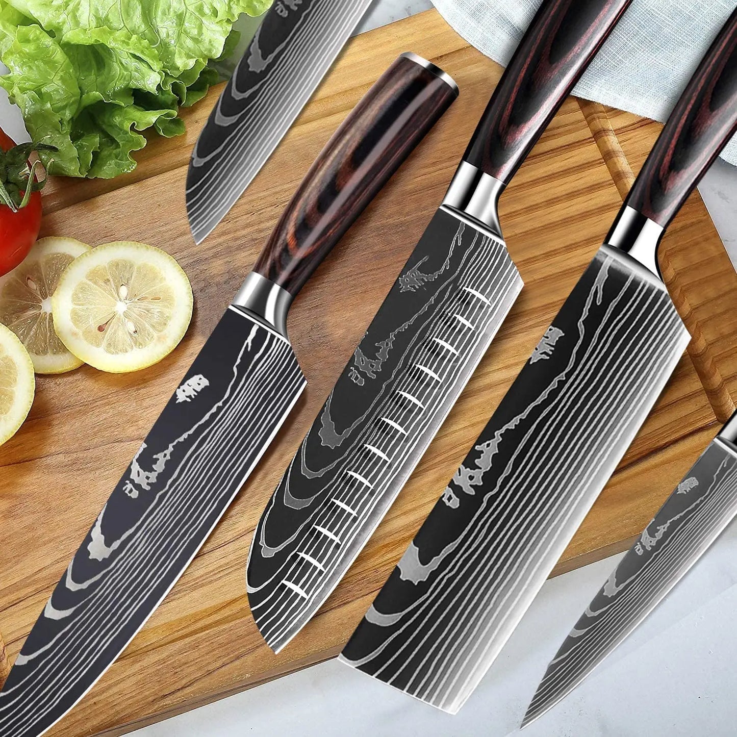 Damascus Kitchen Knives