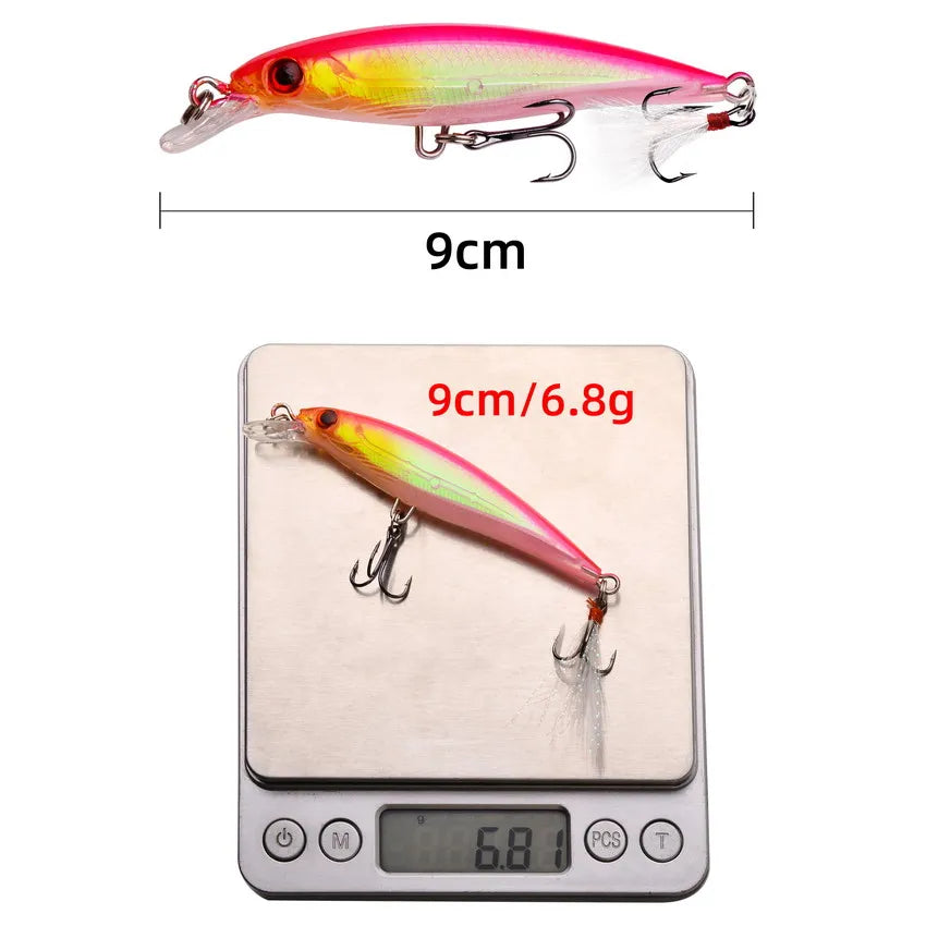 5pcs/box Laser 3D Eyes Bionic Minnow Fishing Lures