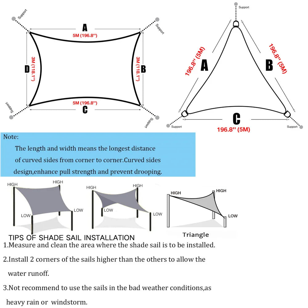 Waterproof Shade Sail - Michef's Outside