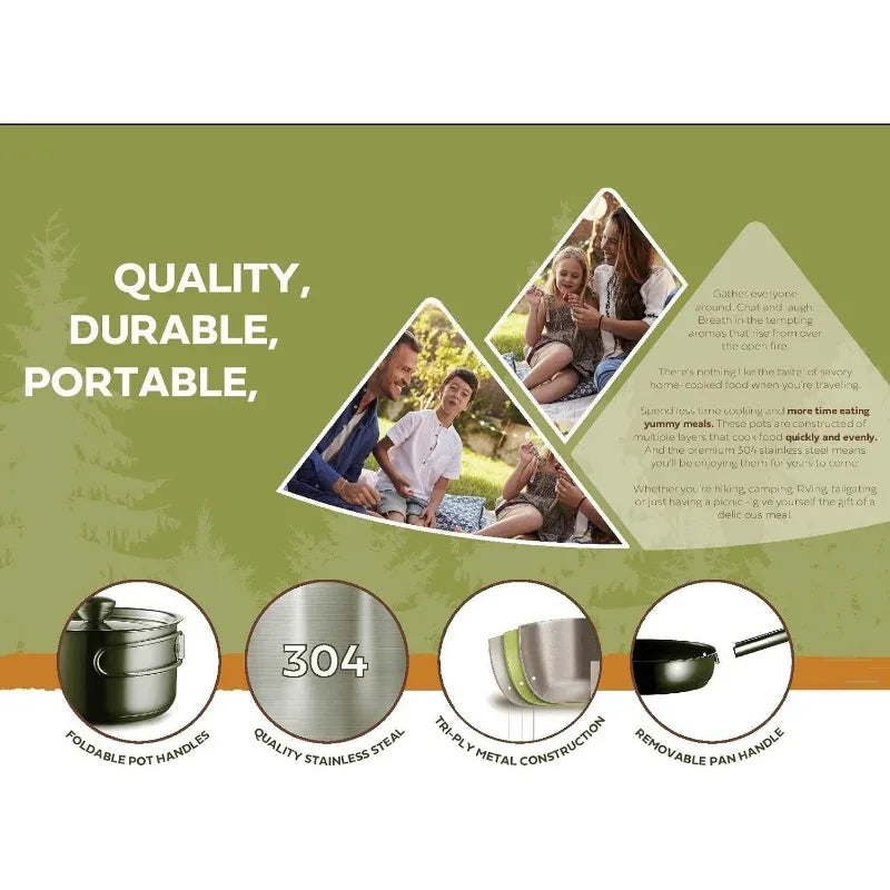 Stainless Steel Camping Cookware Set