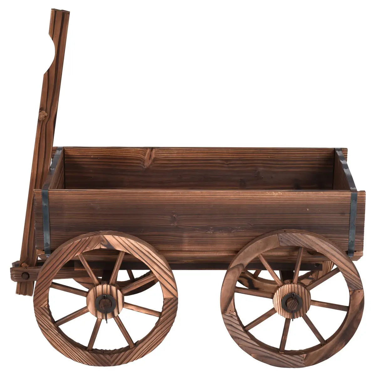 Wood Wagon Flower Planter w/Wheels