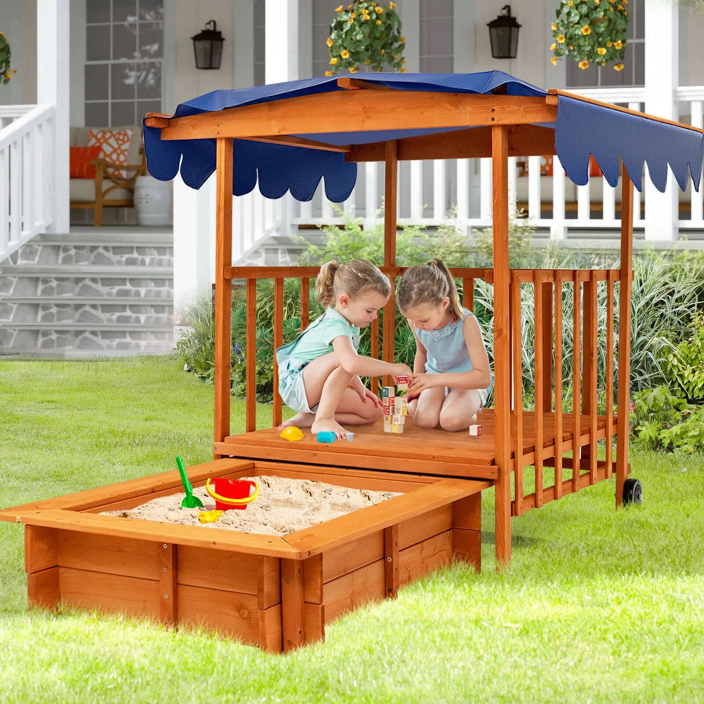 Wooden Retractable Sandbox