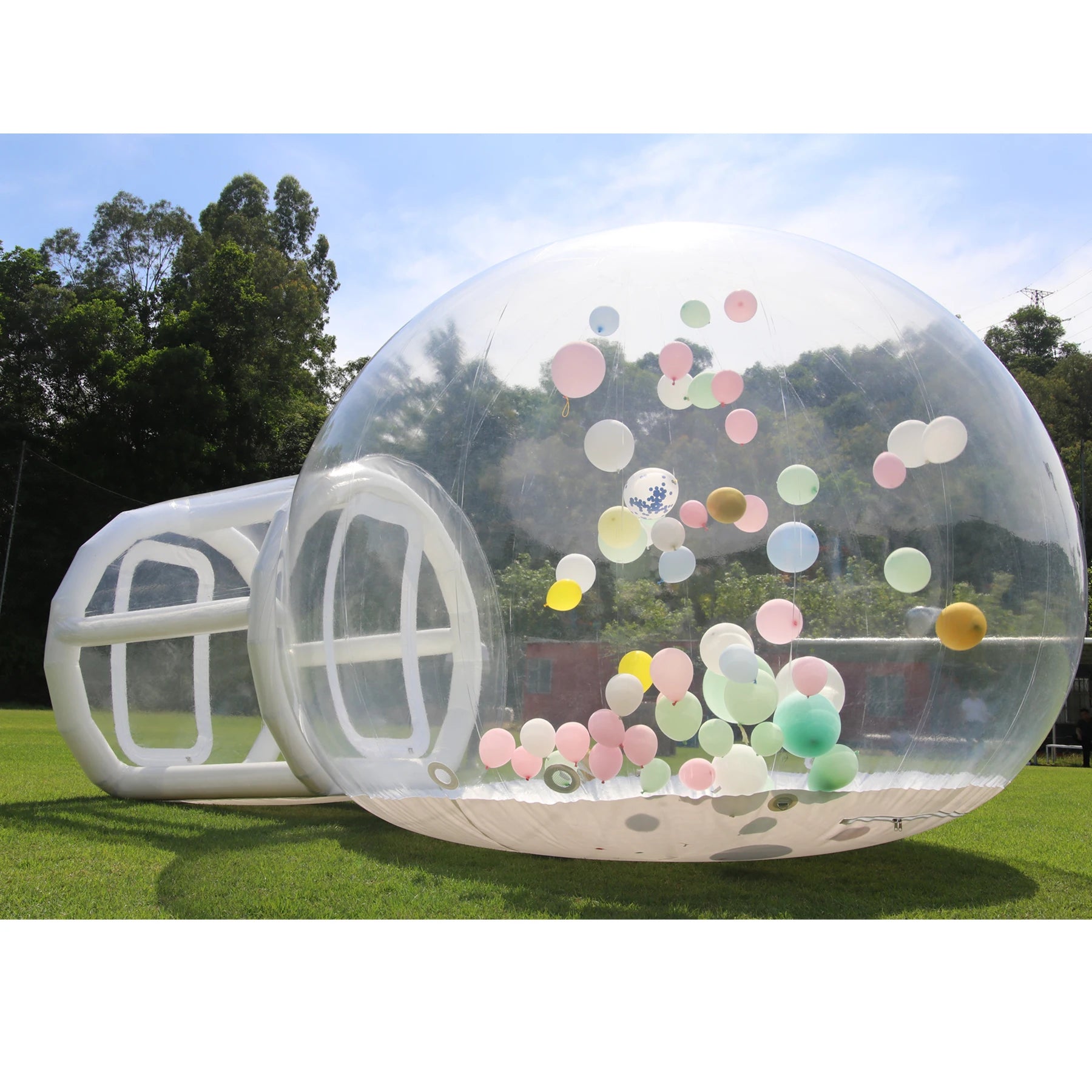 Bubble House w/Air Blower & Balloons - Michef's Outside