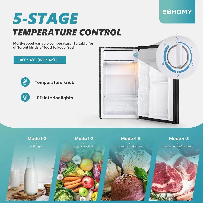 EUHOMY 3.2 Cu.Ft Mini Fridge with Freezer