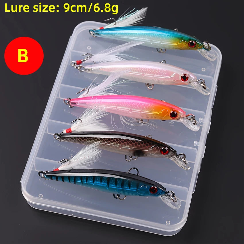 5pcs/box Laser 3D Eyes Bionic Minnow Fishing Lures