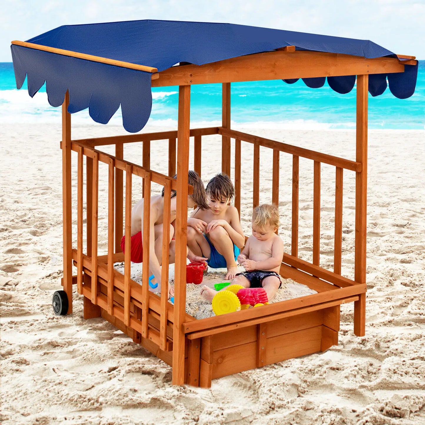 Wooden Retractable Sandbox