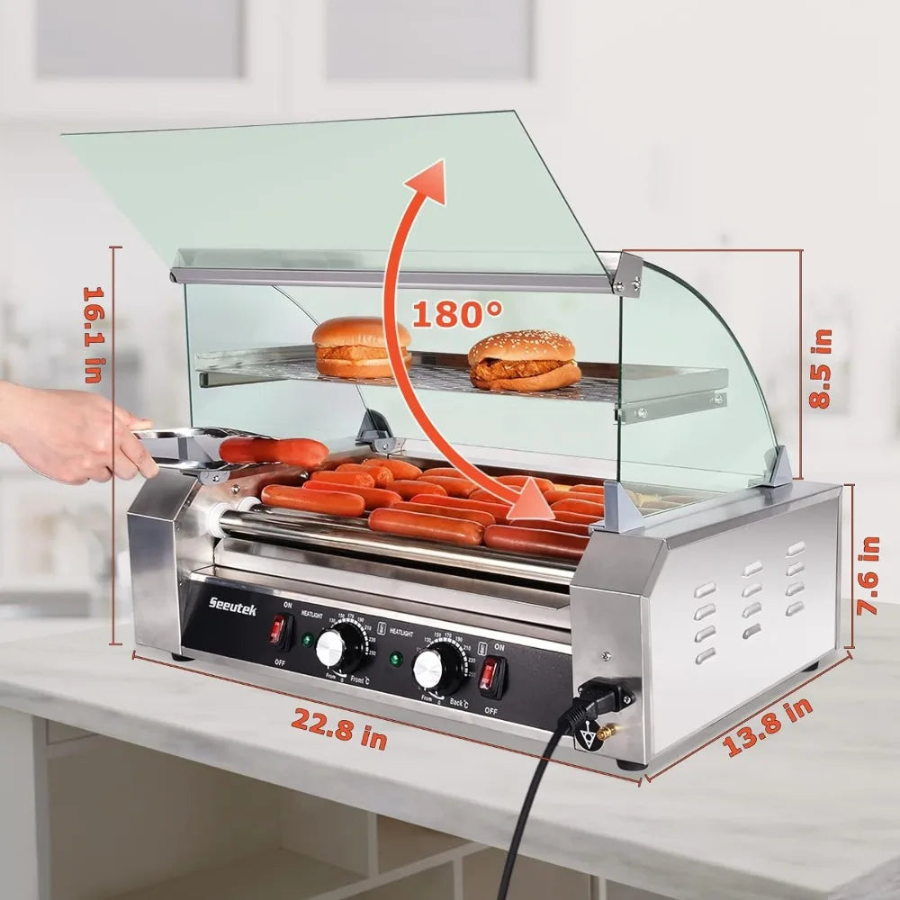 Hot Dog Roller Machine with Dual Temp Control