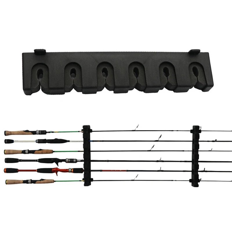 6-Rod Rack Vertical Pole Holder Wall Mount