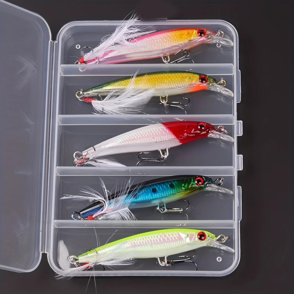 5pcs/box Laser 3D Eyes Bionic Minnow Fishing Lures