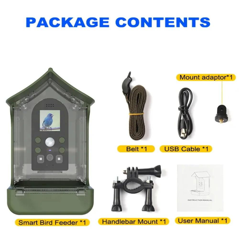 Waterproof Smart Window Bird Feeder with Camera