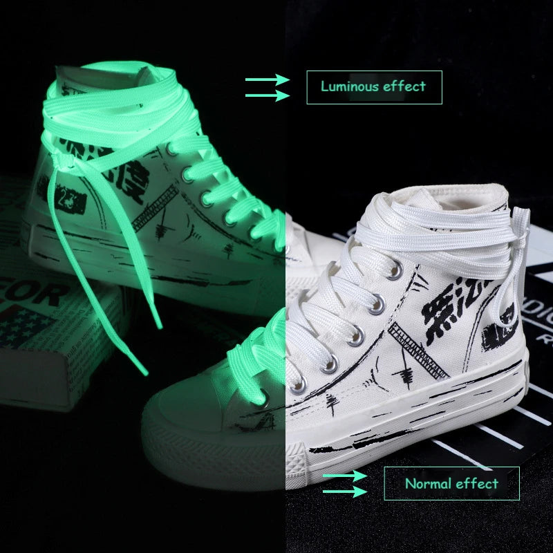 Glow In The Dark Flat Shoelaces