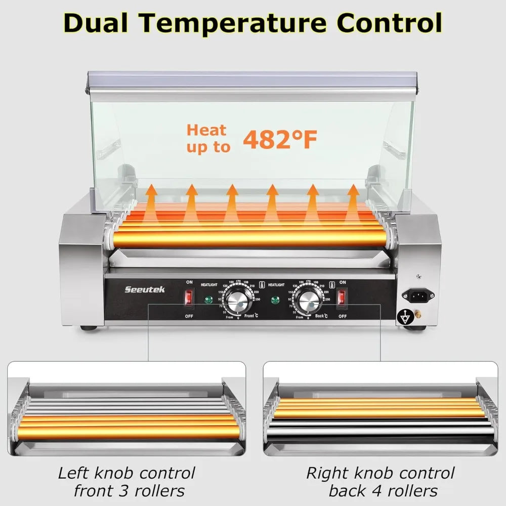 Hot Dog Roller Machine with Dual Temp Control